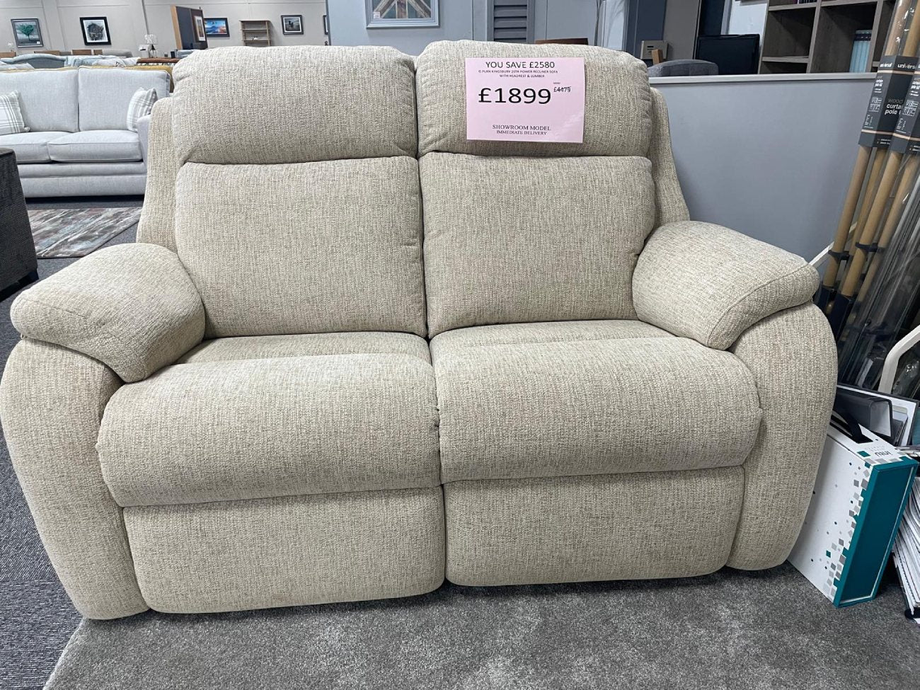 Ex-Display Kingsbury 2 Seat Power Reclining Sofa