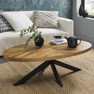 4016-06 ELLIPSE RUSTIC OAK LARGE COFFEE TABLE