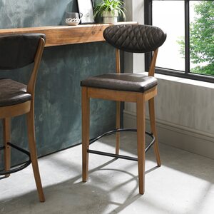 Margot Rustic Oak Uph Barstool - Old West Vintage (Pair)