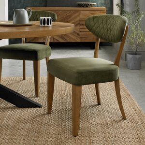 Rustic Oak Chair - Cedar Velluto Velvet (Pair)