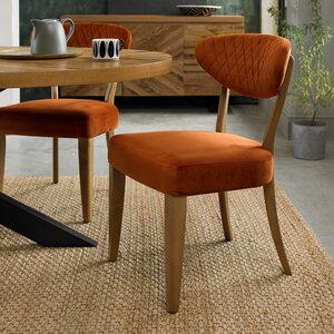 4016-09U-VRU ELLIPSE RUSTIC OAK CHAIR-RUST VELVET (PAIR)