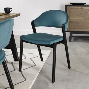 6048-09U-VAZ PEPPERCORN UPHOLSTERED CHAIR - AZURE VELVET (PAIR)
