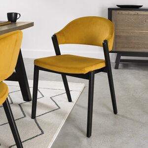 Peppercorn Upholstered Chair - Mustard Velvet (Pair)