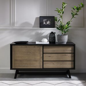6048-15 WEATHERED OAK & PEPPERCORN WIDE SIDEBOARD