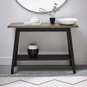 6048-19 WEATHERED OAK & PEPPERCORN CONSOLE TABLE WITH SHELF