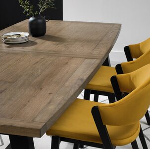 6048-2 WEATHERED OAK & PEPPERCORN 4-6 EXTENSION DINING TABLE