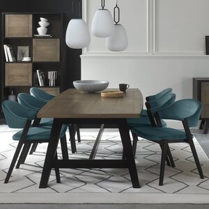 6048-3 WEATHERED OAK & PEPPERCORN 6-8 EXTENSION DINING TABLE