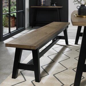 WEATHERED OAK & PEPPERCORN LARGE BENCH