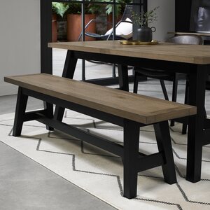 WEATHERED OAK & PEPPERCORN SMALL BENCH