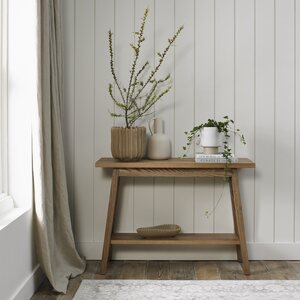 6049-19 RUSTIC OAK CONSOLE TABLE WITH SHELF
