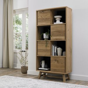 6049-22 RUSTIC OAK DISPLAY CABINET