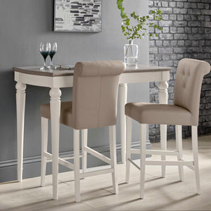 Soft Grey Uph Bar Stool - Grey Bonded Leather (Pair)
