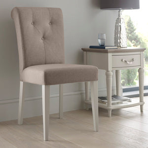Soft Grey Uph Chair - Pebble Grey Fabric (Pair)