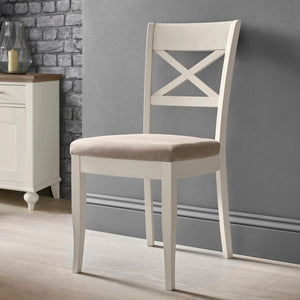 Soft Grey X Back Chair - Pebble Grey Fabric (Pair)