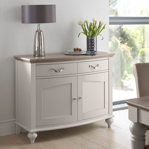 Grey Washed Oak & Soft Grey Narrow Sideboard