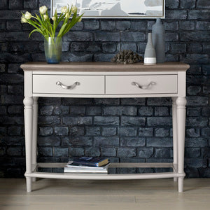 Grey Washed Oak & Soft Grey Console Table