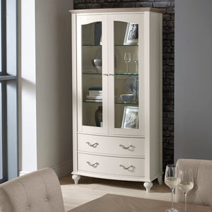 Grey Washed Oak & Soft Grey Display Cabinet