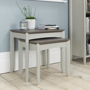 8102-07 BERGEN GREY WASHED OAK & SOFT GREY NEST OF LAMP TABLES