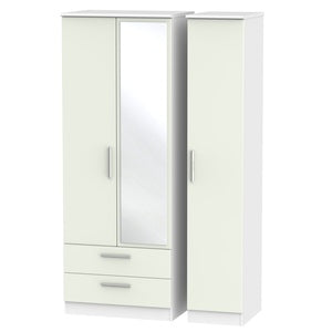 KNI142 Tall Triple 2 Drawer Mirror Robe