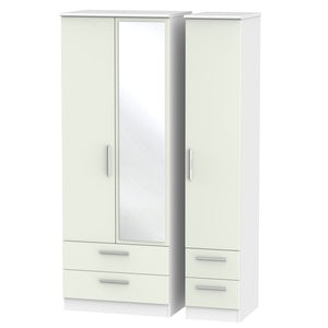 KNI162 Tall Triple 2 Drawer Mirror+ Drawer Robe