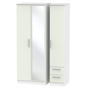 KNI167 Tall Triple Mirror + Drawer Robe