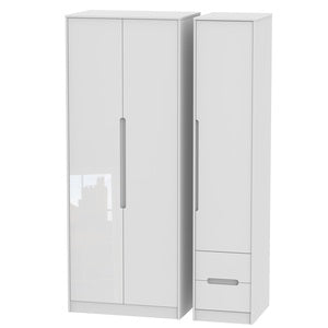 MON160 Tall Triple Plain + Drawer Robe