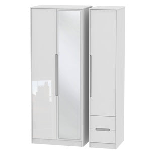 MON167 Tall Triple Mirror + Drawer Robe