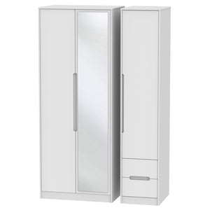 MON167 Tall Triple Mirror + Drawer Robe