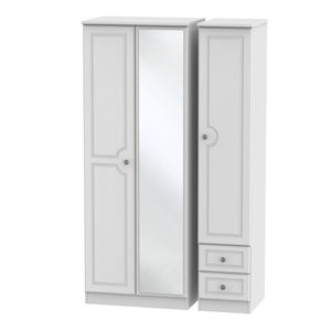 PEM167 Tall Triple Mirror + Drawer Robe