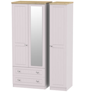 VIE142 Tall Triple 2 Drawer Mirror Robe