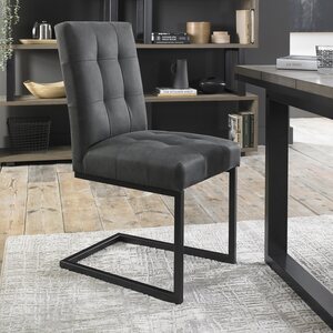 2003-09UC-DGY INDUS UPH CANTILEVER CHAIR - DARK GREY FABRIC (PAIR)