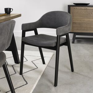 6048-09UA-DGY PEPPERCORN UPHOLSTERED ARM CHAIR - DARK GREY FABRIC (PAIR)