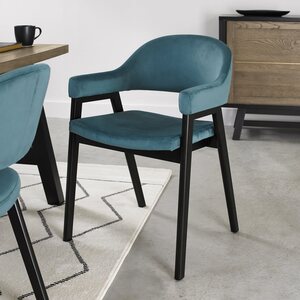 6048-09UA-VAZ PEPPERCORN UPHOLSTERED ARM CHAIR - AZURE VELVET (PAIR)