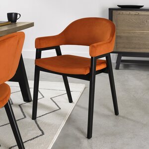 6048-09UA-VRU PEPPERCORN UPHOLSTERED ARM CHAIR - RUST VELVET (PAIR)