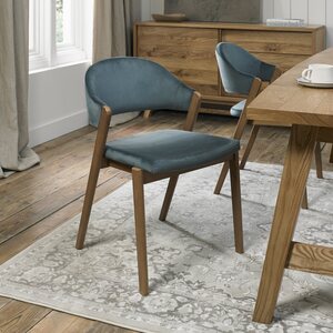 6049-O9U-VAZ SIDE CHAIR AZURE VELVET FABRIC PAIR