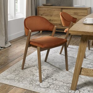 6049-O9U-VRU SIDE CHAIR RUST VELVET FABRIC PAIR
