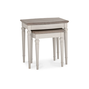Grey Washed Oak & Soft Grey Nest Of Lamp Tables