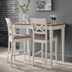 Soft Grey X Back Bar Stool - Grey Bonded Leather (Pair)