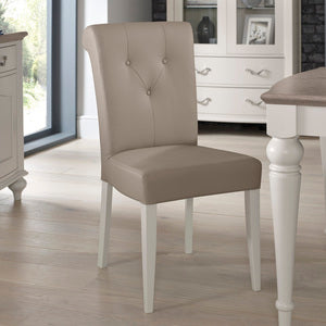 Soft Grey Upholstered Grey Bonded Leather Chair (Pair)