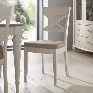 Soft Grey X Back Chair - Grey Bonded Leather (Pair)