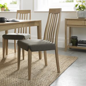 8101-09S-BG BERGEN OAK SLAT BACK CHAIR - BLACK GOLD FABRIC (PAIR)