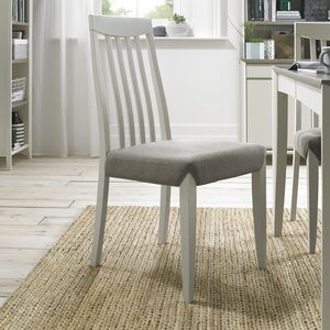 Grey Washed Slat Back Chair - Titanium Fabric (Pair)