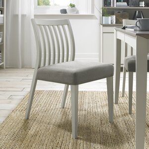Grey Washed Low Slat Back Chair - Titanium Fabric (Pair)