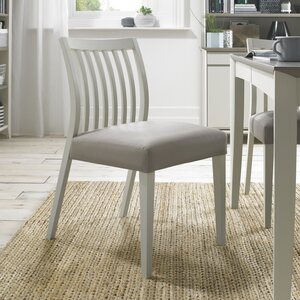 8102-09SLB-GR BERGEN GREY WASHED LOW SLAT BACK CHAIR - GREY BONDED LEATHER (PAIR)