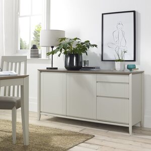 Grey Washed Oak & Soft Grey Wide Sideboard