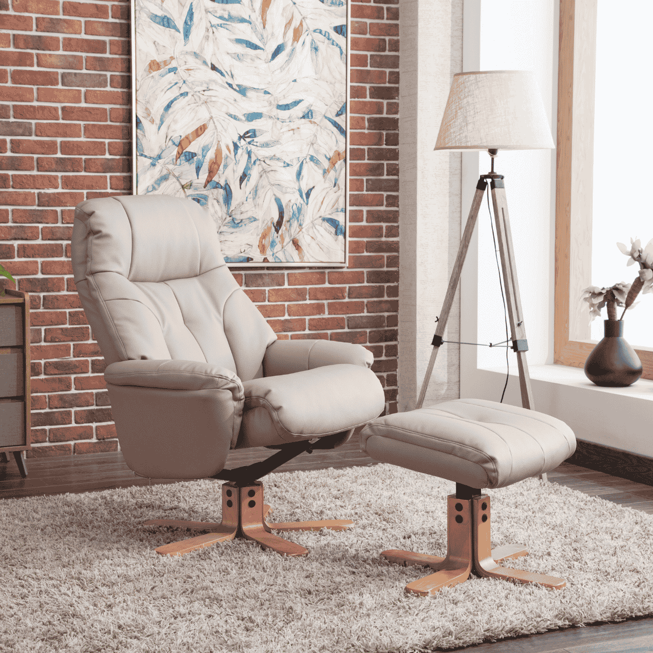 Aston Swivel Recliner & Stool