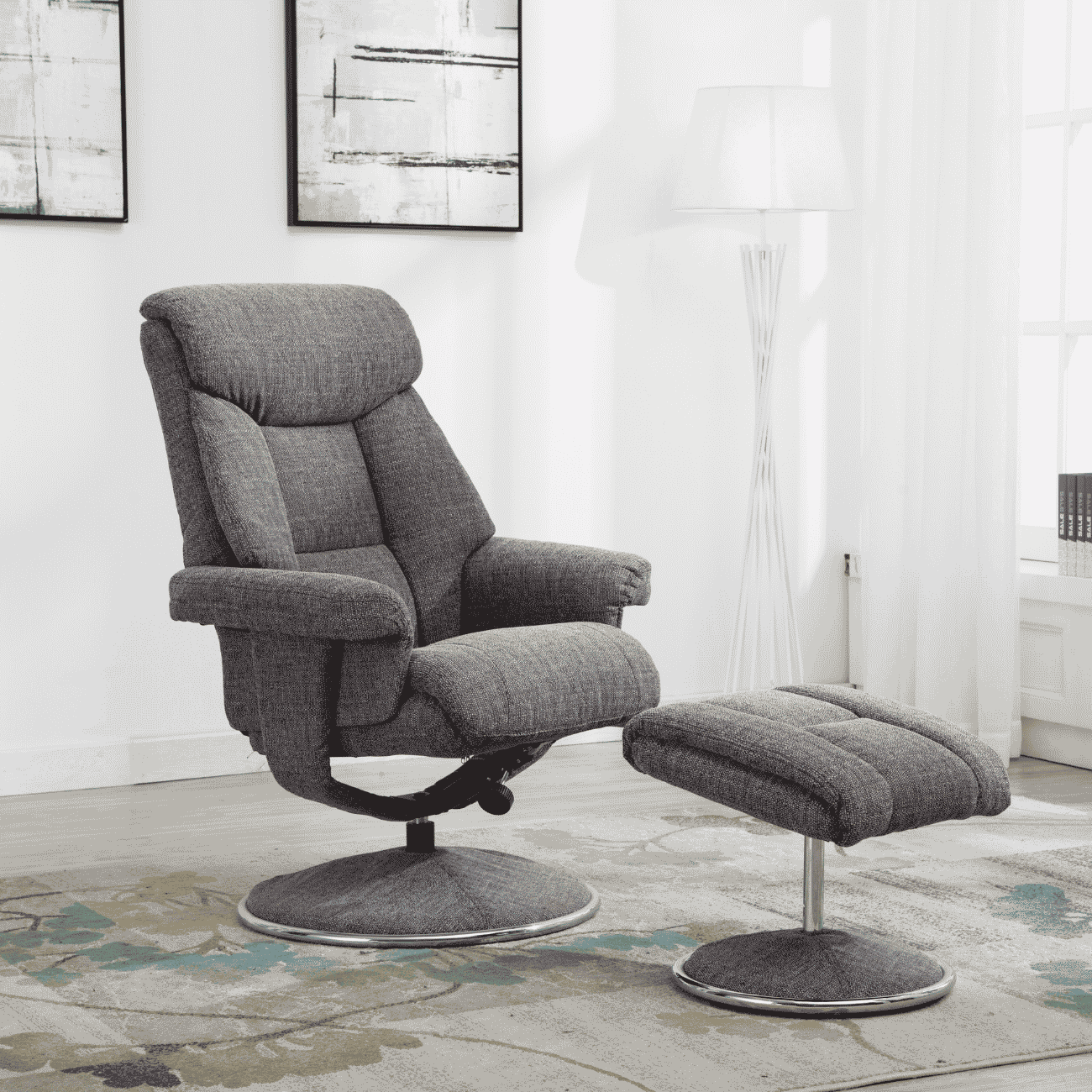 Bentley Swivel Recliner & Stool