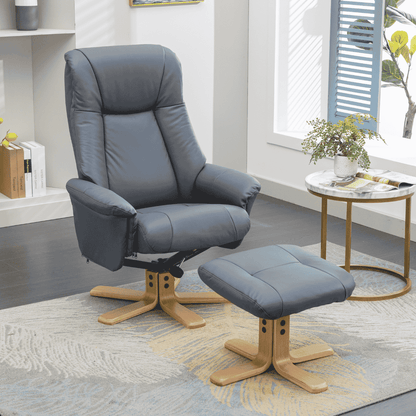 Healey Swivel Recliner and stool