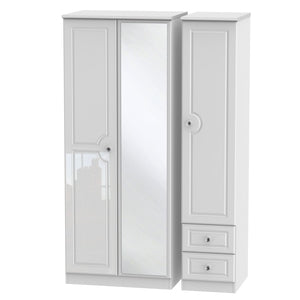 BAL157 Triple Mirror + Drawer Robe