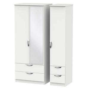 Triple 2 Drawer Mirror + Drawer Robe